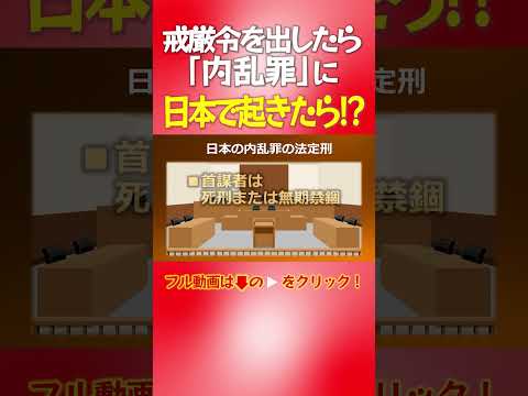 【切り抜き】尹大統領の戒厳令で内乱罪に？日本で起きたらどうなる !?アディーレの弁護士が徹底解説！#shorts