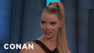 Anya Taylor Joy's Awkward On-Screen Kiss With James McAvoy | CONAN on TBS