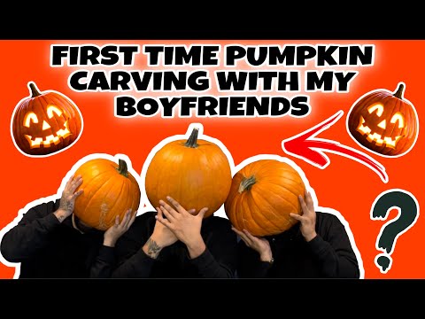 1st Time EVER Pumpkin Carving With My Boyfriends!!! 😱 | #Polyamorous #PumpkinCarving #Halloween