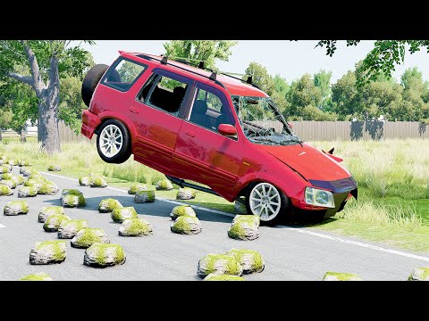 Mobil vs Rock #12 - BeamNG Drive