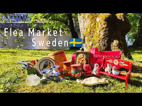 Large flea market in Sweden 🌿丨Antique＆Vntage丨Thrift with me丨HAUL丨Early summer trip丨Vlog