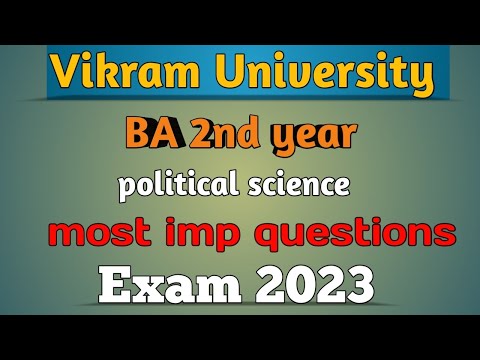 BA 2nd year political science questions 2023 ! political science most important questions Exam 2023