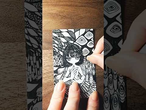 【一発描きで埋めてみた】ハル🎨 #shorts #illustration #イラスト #イラストメイキング #timelapse #絵描き #art #一発描き #ペン画 #lineart