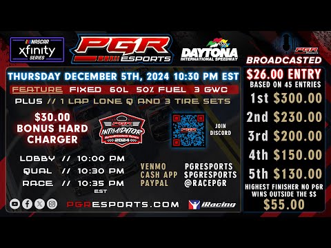 PGR eSports Intimidator Superspeedway Series | Daytona | 12/5/24 | PGR eSports