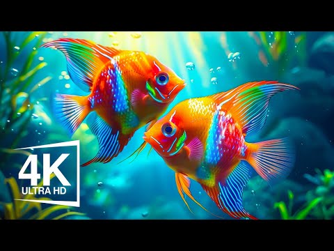 Aquarium 4K VIDEO (ULTRA HD)🐠Beautiful Relaxing Coral Reef Fish turtle Healing Mind #5