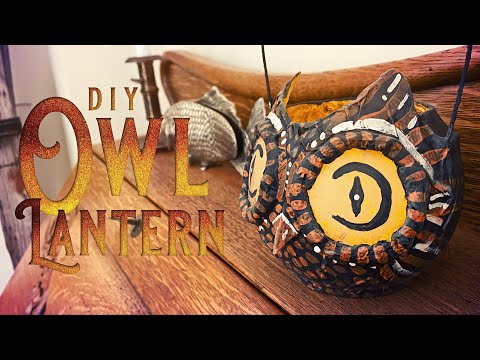 Owl (Paper Mache Looking) Halloween Lantern Décor - DIY Halloween Decorations - Primitive Halloween