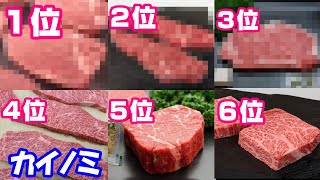 牛肉の部位ランキング【ステーキ編】もしも値段が全部同じだったら