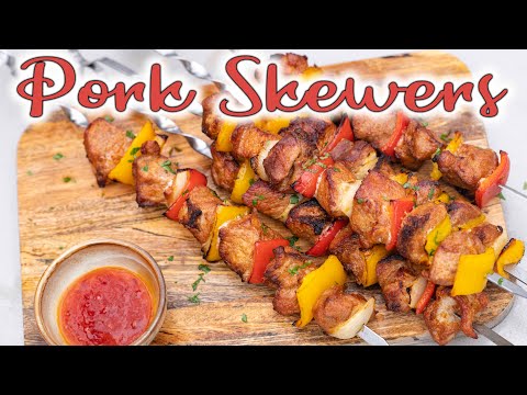 Grilled Pork Skewers - Cooking in The FOREST, ASMR PORK KEBAB