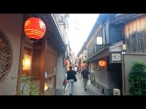 【4K】Ponto-cho Sunset Walking -先斗町 散策-