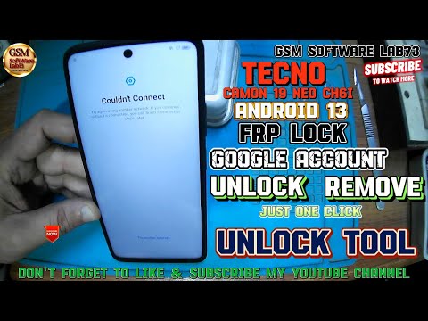 How to FRP bypass Tecno Camon 19|Tecno Camon 19 Neo CH6i Google Account Remove by Unlock Tool