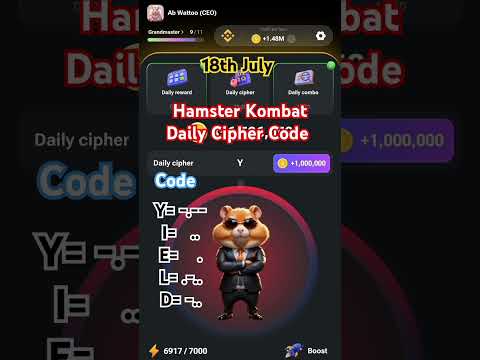 Hamster Kombat Todays Cipher Code Hamster Kombat daily cipher #hamsterkombat#ciphercodes