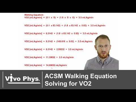 ACSM Walking Equation Solving for Oxygen Consumption - VO2