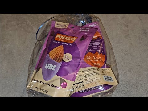 Costco Item Review Pocket's Chocolates Oat Milk Chocolate Covered Almonds Ube Taste Test