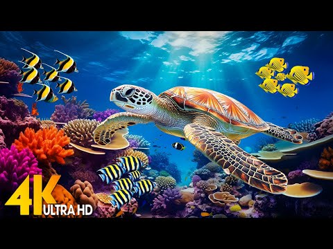 Under Red Sea 4K -Beautiful Coral Reef Fish in Aquarium, Sea Animals for Relaxation, 4K Video UHD #2