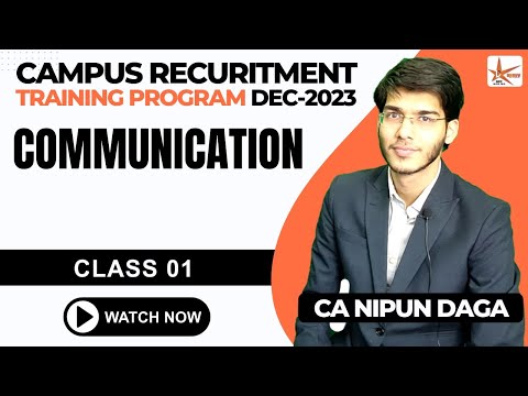 Communication Class 01 || Campus Recuritment Training Program || Dhruv Coaching Classes Jaipur