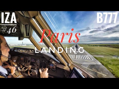 B777 LANDING Paris CDG | 4K Cockpit View | ATC & Crew Communications