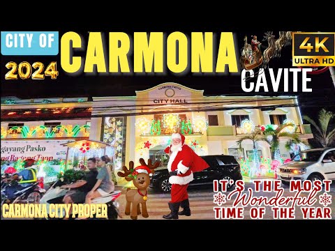 [4K] CITY OF CARMONA,CAVITE || NIGHT WALKING TOUR NAGNINGNING SA GANDA NG MGA ILAW