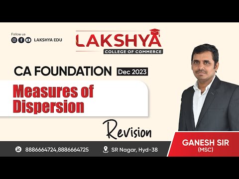 RAPID REVISION FOR STATISTICS (MEASURES OF DISPERSION) ||CA FOUNDATION||BY U GANESH SIR M.Sc