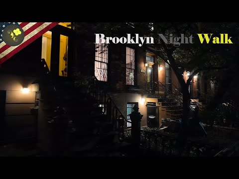 Relaxing, Brooklyn NYC Night Walk , Virtual 4K Tour - No tourists