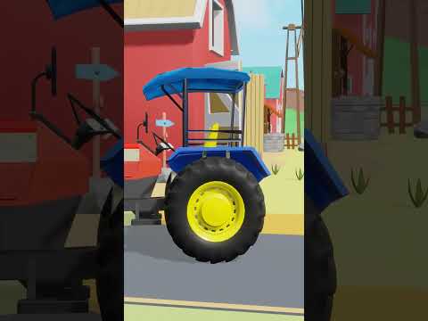 Colorful Tractor Bazyl - Fun agricultural work with machines in the Animated Farm