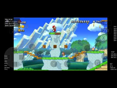 Cemu Android New Super Mario Bros U WiiU 60FPS stable Update Gameplay Xiaomi 11T Pro 12/256 SD888