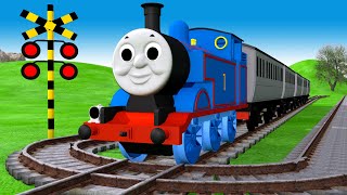 【踏切アニメ】あぶない電車 TRAIN THOMAS 🚦 Fumikiri 3D Railroad Crossing Animation #1