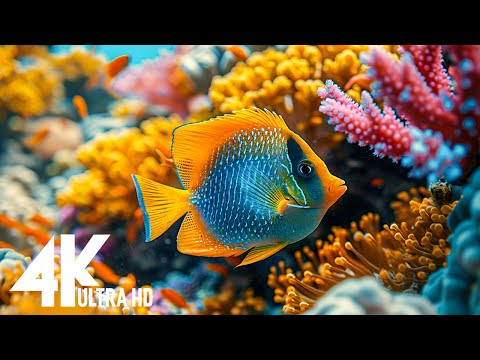 Aquarium 4K VIDEO 🐠 Beautiful Relaxing Coral Reef Fish - Calm Melodies for Nerves #88