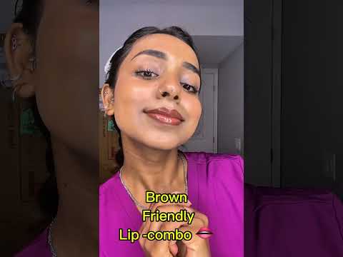 Best lip combo for briwn girl🤎👄 #lipstick #lipsticktutorial #browngirlmakeup #brownlipstick #grwm