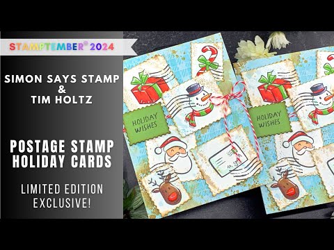 STAMPTEMBER Tim Holtz | Postage Stamp Holiday Cards