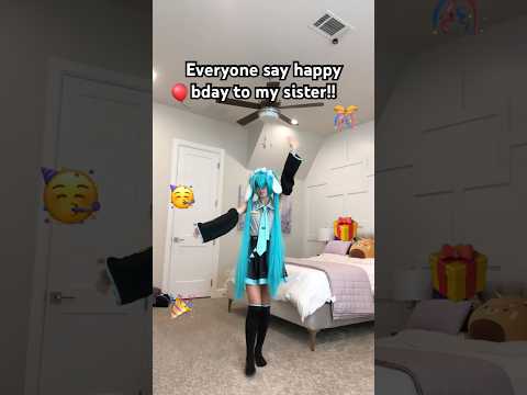 Happy bday awesome sister #vocaloid #hatsunemiku #miku #cosplay #silly #ashwolf323 #birthday