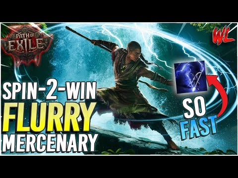 Path of Exile 2 SPIN TO WIN Mercenary Flurry Build Guide! INSANE CLEAR SPEED!