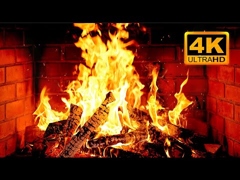 🔥 Cozy Fireplace 4K (12 HOURS). Fireplace with Crackling Fire Sounds. Fireplace Ambience