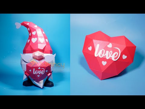 How to make a Valentines Gnome DIY Paper Gnomes for Valentines Decorations, SVG for Cricut Projects