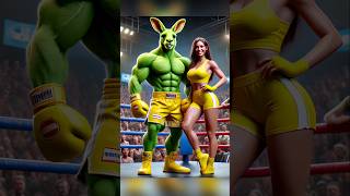 Green Wallaby 🆚 Bison 💥🔥 Revenge Of Wallaby 😭😱 #catlover #viralvideo #shorts #trending #boxingai