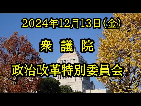 【国会中継録画】政治改革特別委員会（2024/12/13）