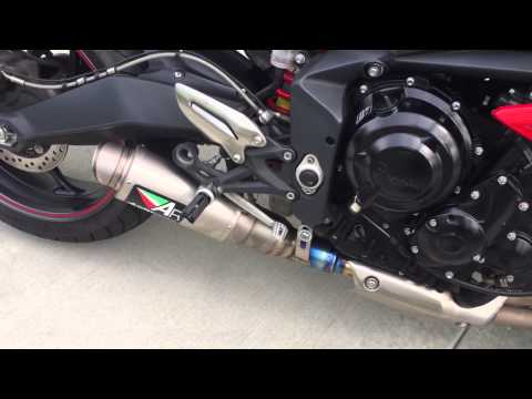 Triumph street triple with Austin racing exhaust