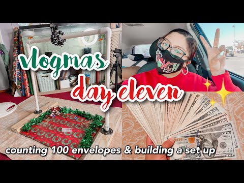 VLOGMAS DAY 11 | counting my 100 envelopes & DIY tripod!