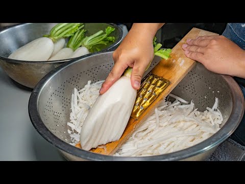 古早味手工蘿蔔糕製作，100%在來米7小時磨漿熬煮｜Chinese Radish Cake  Making Process｜二路蘿蔔糕