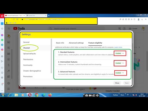 YouTube Settings Feature eligibility Enabled