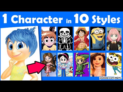 Draw Inside Out 2 Joy 10 Art Styles Swap Challenge | New Manga Drawing School Book Preorder, Mei Yu