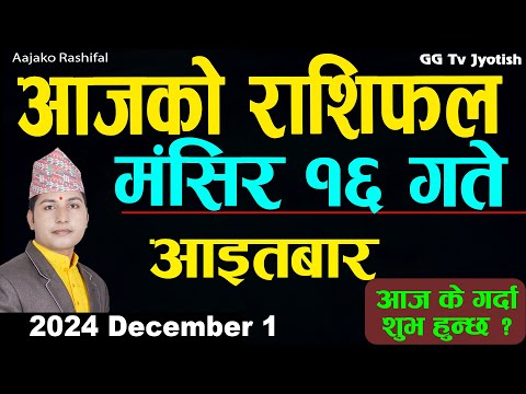 Aajako Rashifal Mangsir 16 | 01 December  2024| Today's Horoscope arise to pisces | Aajako Rashifal