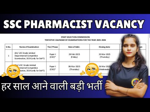 SSC Pharmacist Vacancy | SSC Selection Post Phase 13 | SSC Pharmacist Vacancy Calendar 2025 Schedule