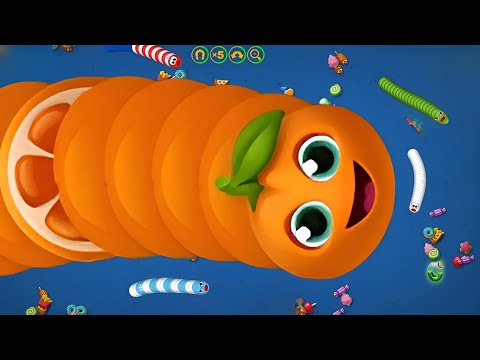 Worms zone Snake Game 🐍🎮 | Biggest Orenge Slither Snake | #wormszone #slitherio #slithersnake #21