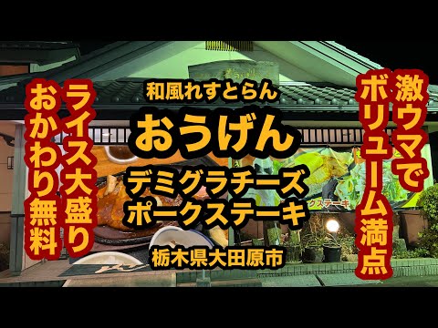 【栃木グルメ】和風れすとらん おうげん（大田原市）ボリューム満点！デミグラチーズポークステーキ定食が美味すぎた