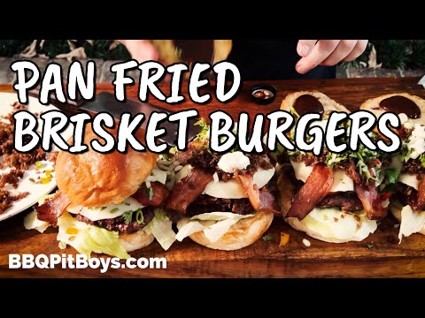 Pan Fried Brisket Burgers