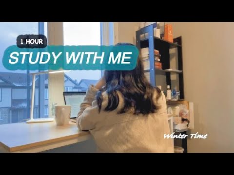 🔥1 HOUR STUDY WITH ME🔥 / CHILL MUSIC BACKGROUND 🎵/ Winter Time❄️ / During Lockdown