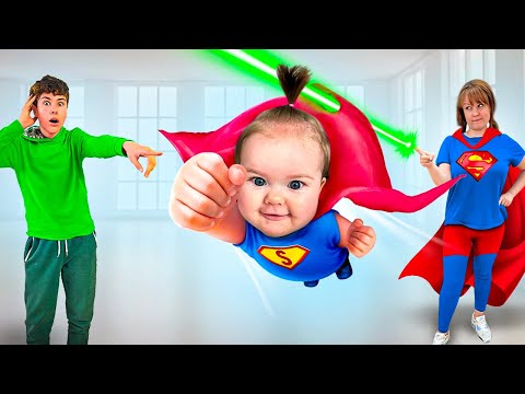 My family and baby superhero in my house all series collection Fast Sergey