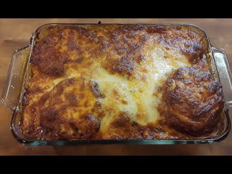 eggplant Parmesan recipe with zucchini noodles