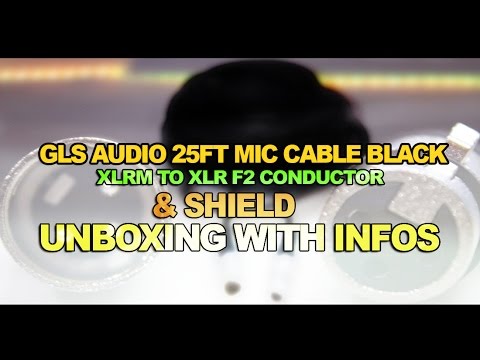 GLS Audio 25ft Mic Cable Black XLRM To XLRF2 Conductor&Shield Unboxing