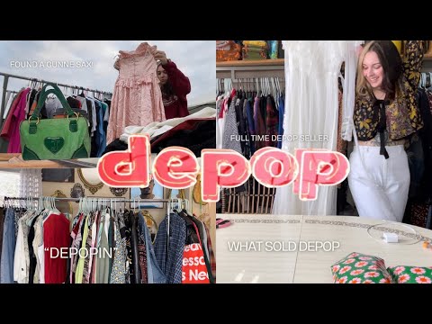 DEPOP WITH ME • what sold on depop // found a gunne sax at the flea // tackling depop photos #depop￼